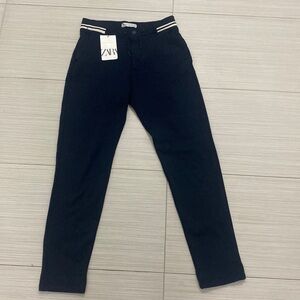 Blue zara drawstring pants